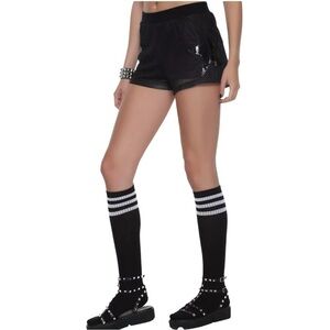 Tripp NYC Black Mesh Vinyl Star Shorts Small